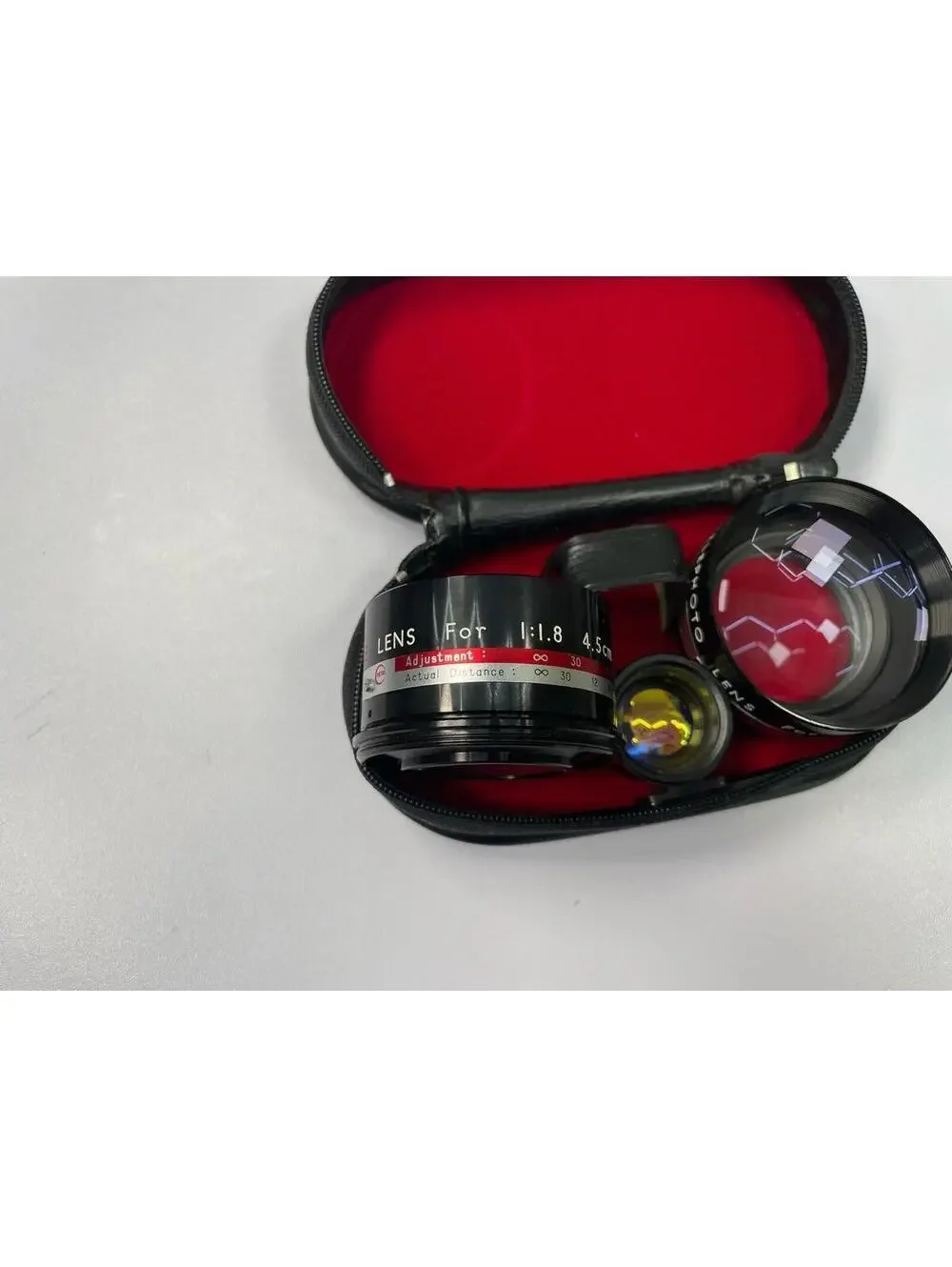 Vintage Petri Aux Lens Set Wide Angle Telephoto Viewfinder 7s 4.5cm w/ Case